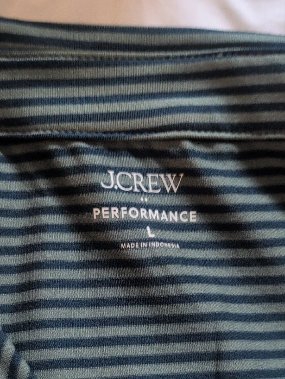 J. Crew Men’s Narrow Striped Polo in Black and Teal